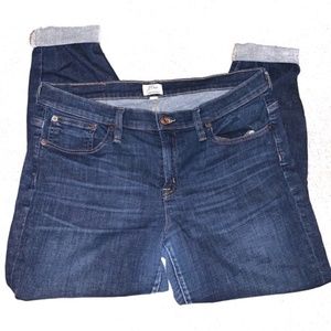 J. Cew toothpick ripped cuffed jeans size 32